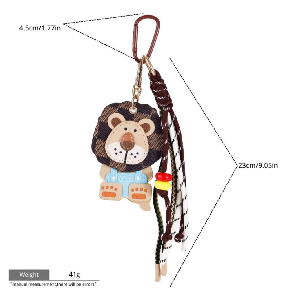 Genuine Leather Lion Bag Charm Pendant Handmade Bag Accessories Bag Hanging Gift - Picture 3 of 8